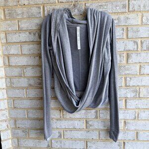Lululemon Long Sleeve Cashmere Blend Iconic Wrap Gray Sweater Size 12.